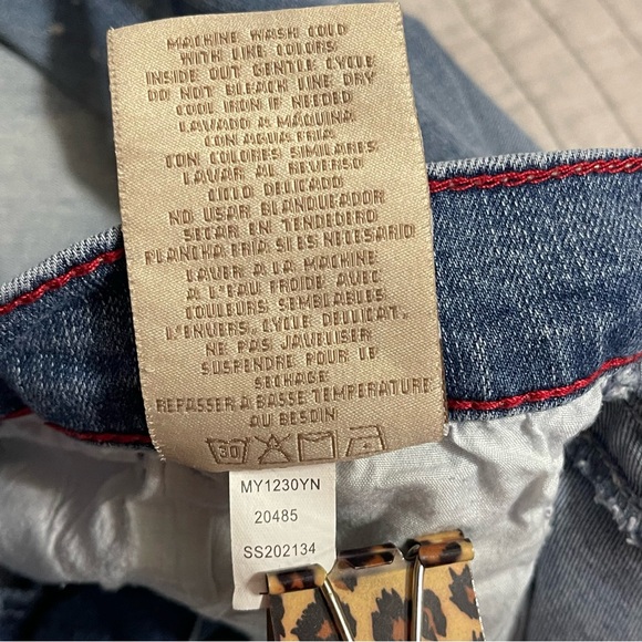 Seven7 Women’s Girlfriend Embellished Studded Distressed Blue Jeans Size 8 - Picture 4 of 10